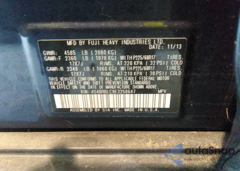 2014 Subaru Outback 2.5I Limited from USA, damaged, VIN 4S4BRBLC9E3258647